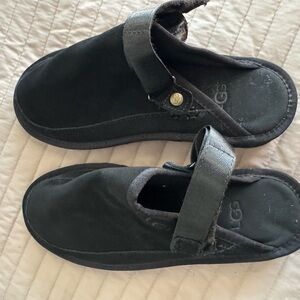 UGG Black Slip-On Mules with Adjustable Strap